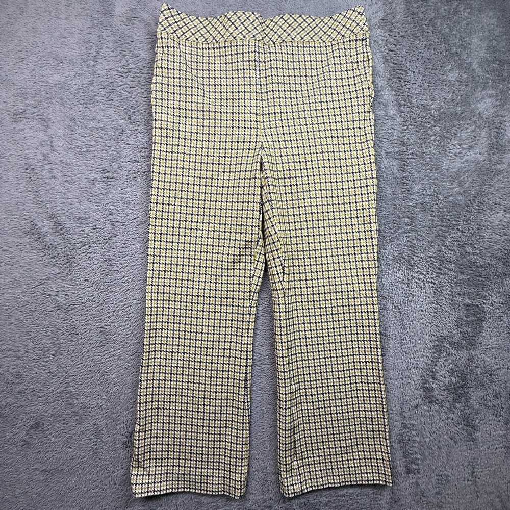 Spanx The Perfect Pant Kick Flare Dijon Jacquard Houndstooth Pull On Womens XL